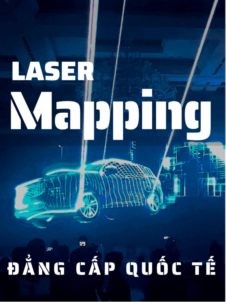 Hình ảnh tiết mục Laser mapping tương tác visual của 218 Dance Crew
